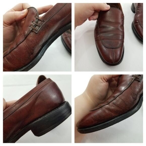 Allen Edmonds Steen 8.5 D Brown Leather Slip on Loafers Mens Shoes Split Toe main image 4